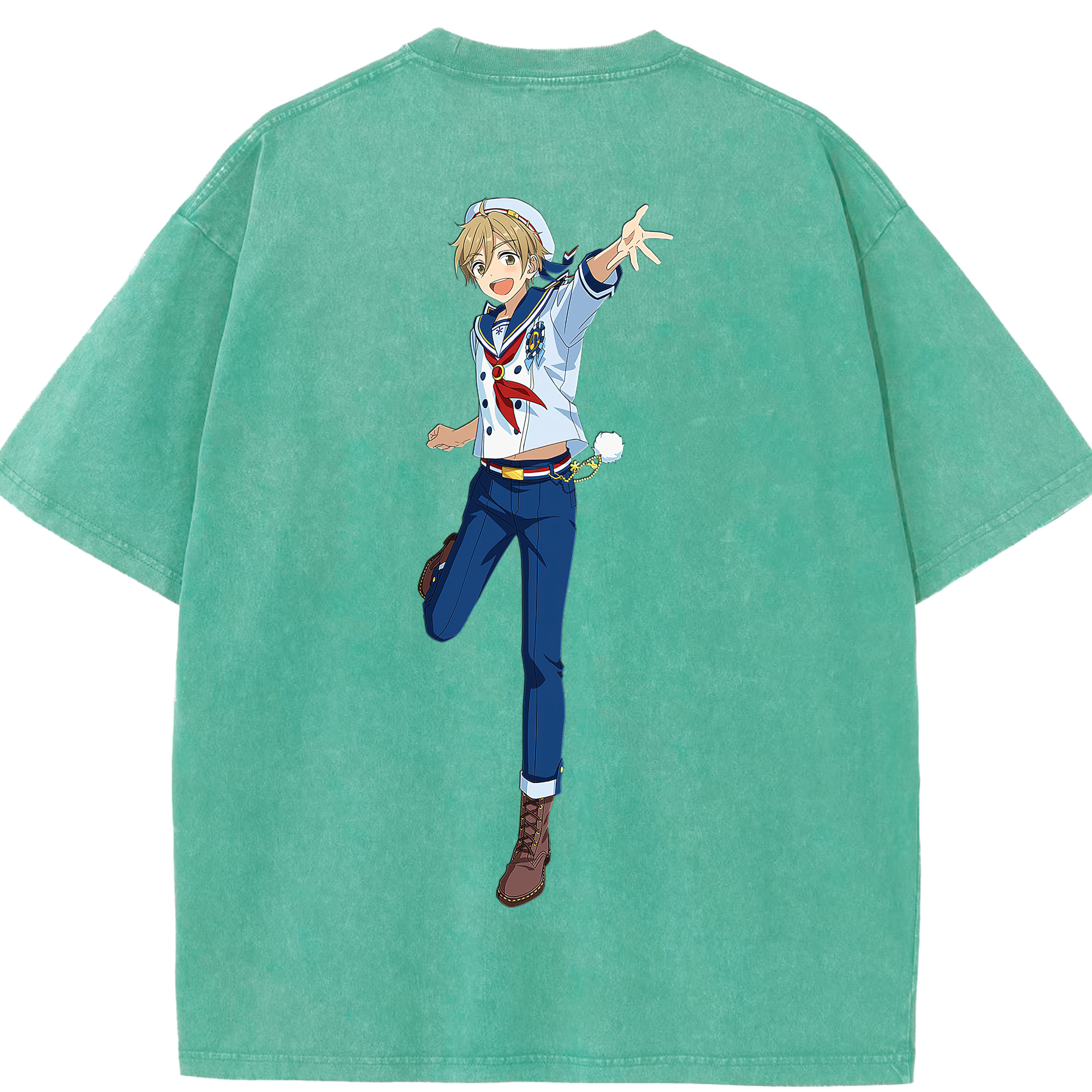 （画像用） あんさんぶるスターズ! Ensemble Stars 綿100% ヴィンテージ風 半袖Tシャツ（背面プリント）